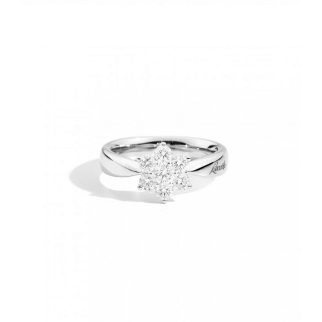 Anello Recarlo Bouquet Rosetta Oro Bianco Diamante - miniatura