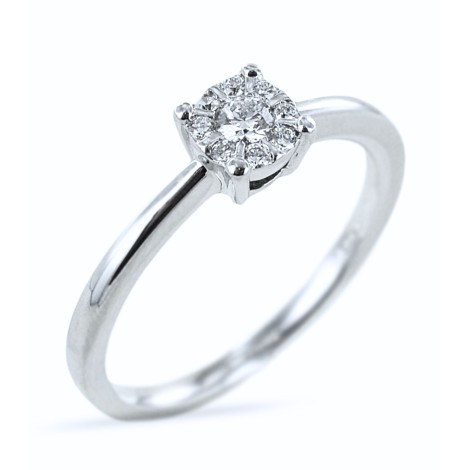 Anello Solitario Magic Oro Bianco 9kt Diamanti - miniatura