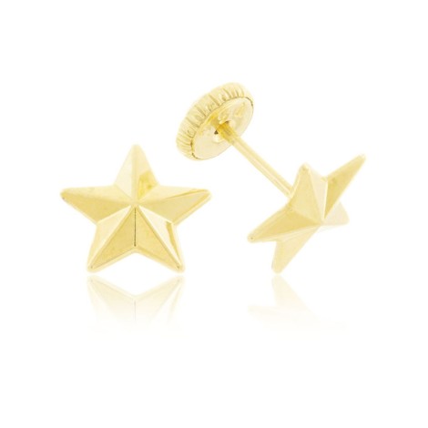 Orecchini Lobo Stella Oro Giallo 9kt - miniatura