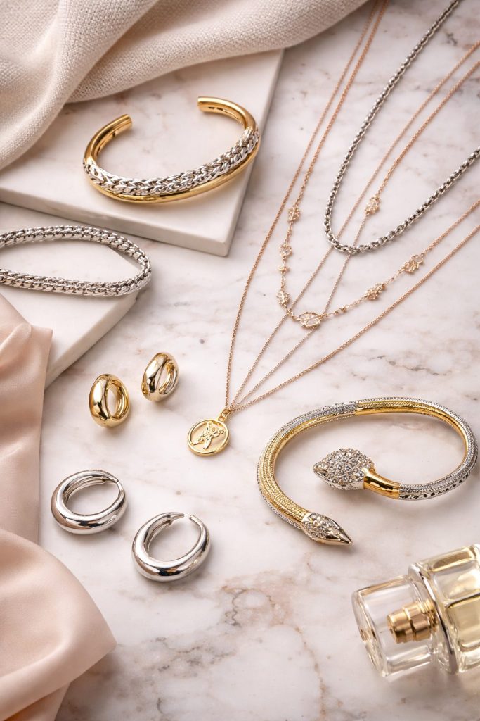 Mix oro e argento: regole pratiche per un look elegante Gioielli Mix Oro e Argento Regole Pratiche