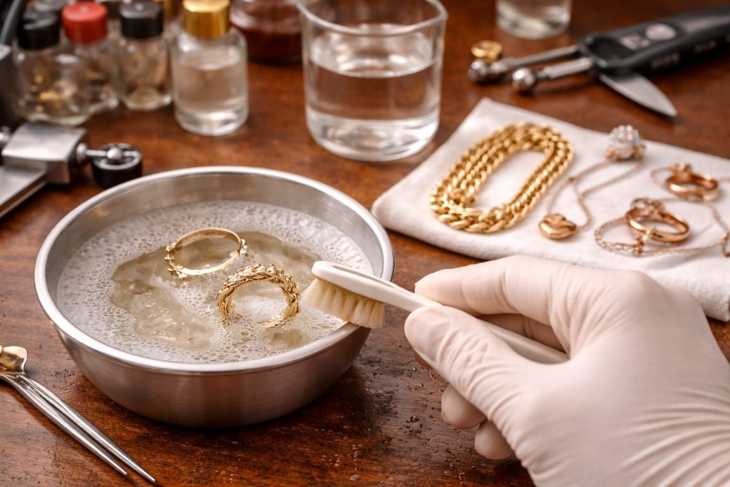 Come pulire gioielli in oro 9kt e 18kt