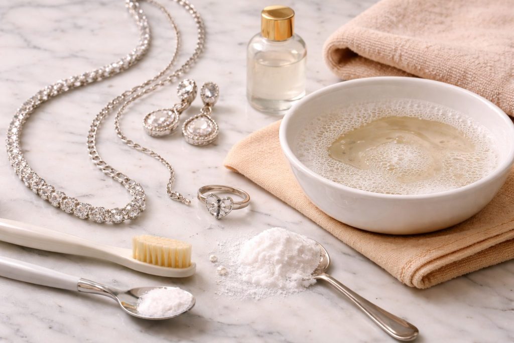 come pulire i gioielli in argento